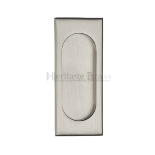 RECTANGULAR FLUSH PULL HANDLE WITH OVAL GRIP